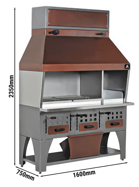 Мангал для ресторана WGE16 GGM GASTRO (напольный) (BI)053152 фото
