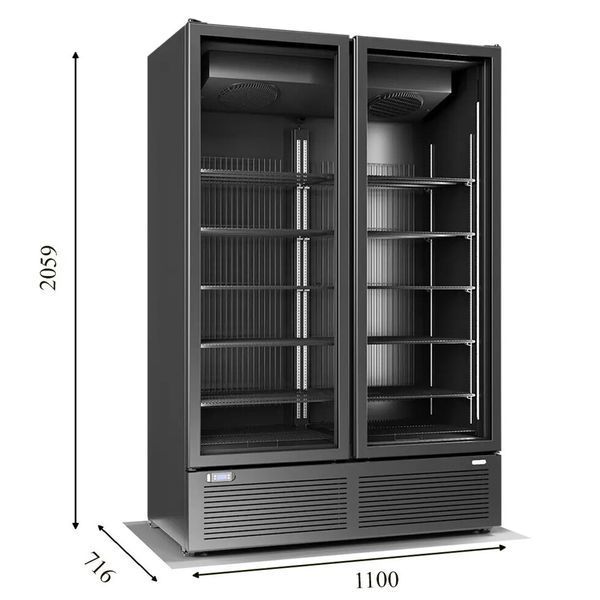 Холодильный шкаф CR 1000 Crystal (1060 л) черный (BQ)035982 фото