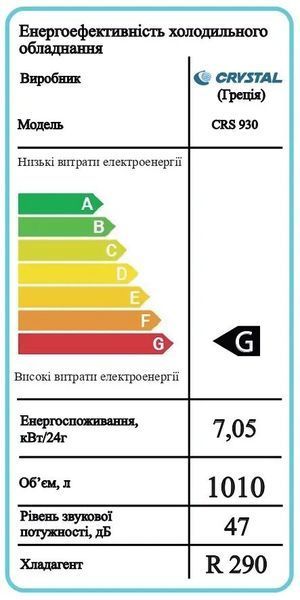 Холодильна шафа CRS 930 Crystal (1010 л) купе сіра (BQ)036879 фото