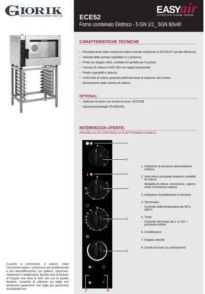 Пароконвектомат NECE52 Giorik (5 рівнів) (CJ)031561 фото